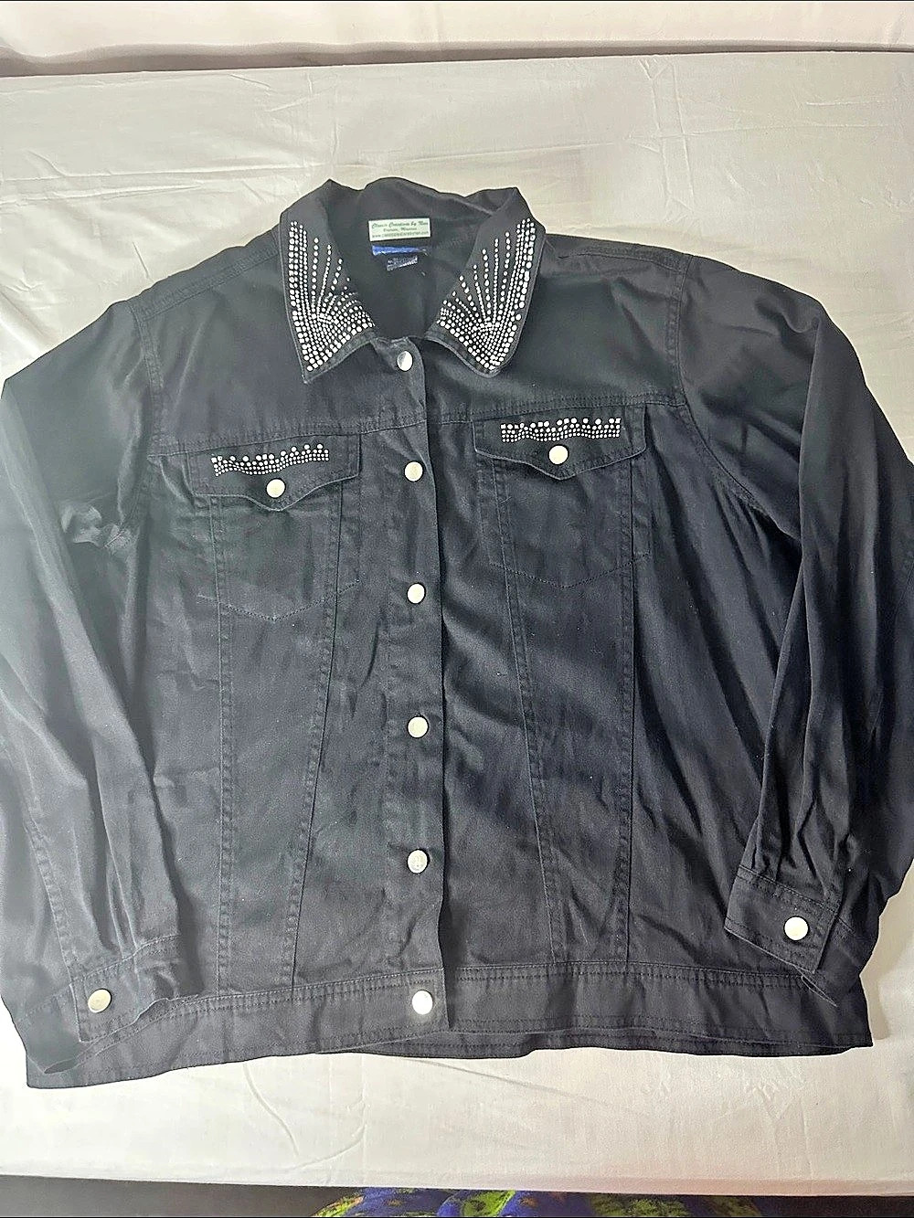 Lasolas Black Studded Collar Jacket Size 1X